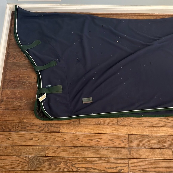 Rider’s horse clothing International- Horse cooler navy blue with green - Picture 1 of 10